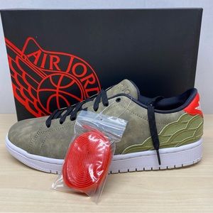 Nike Air Jordan 1 Retro Centre Court Low Men’s Size 10.5 Oil Green Black Orange